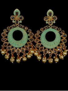 Reverse Ad Earrings With Meenakari Work